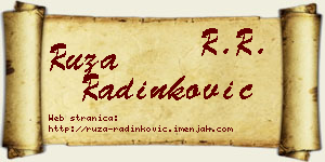 Ruža Radinković vizit kartica
